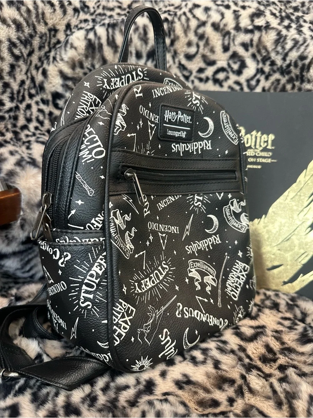 Loungefly Black Harry Potter Script Mini Backpack